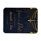 blauw traditioneel goudbruin huwelijk magneet (Horizontaal)