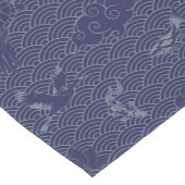 Blauw Traditioneel Japans Golf Seigaiha Patroon Korte Tafelloper (Hoek)