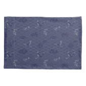 Blauw Traditioneel Japans Golf Seigaiha Patroon Kussensloop (Achterkant)