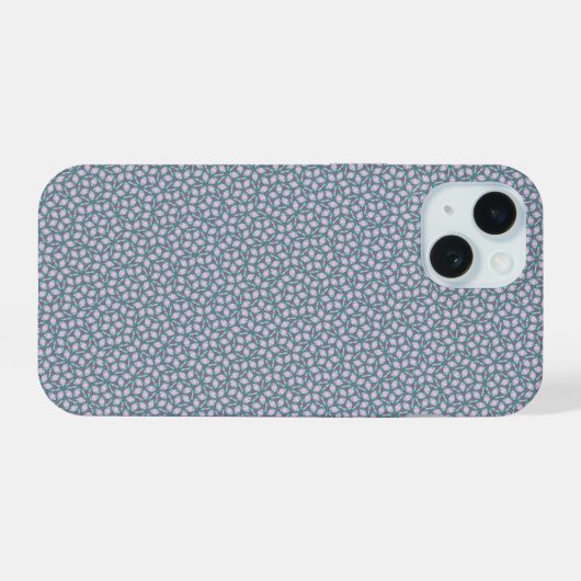 Blauw Traditioneel Penrose ontwerp iPhone 15 Case (Achterkant horizontaal)