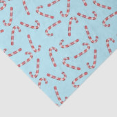 Blauw Traditionele Candy Cane Vintage Kerstmis Tissuepapier (Detail)
