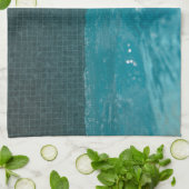Blauw Tranquility Pool Bliss 1 Theedoek (Gevouwen)