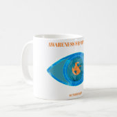 Blauw - transparant koffiemok (Voorkant links)