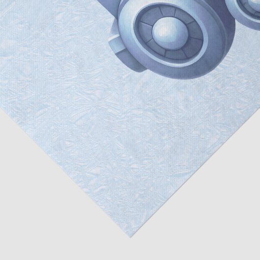 Blauw Trein Tissue Paper Tissuepapier (Detail)