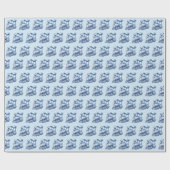 Blauw Treininpakpapier Cadeaupapier (Vlak)