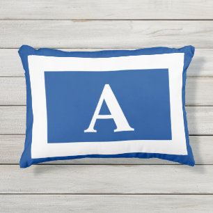 Blauw Trendy Accent Met monogram Buitenkussen