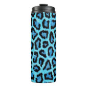 Blauw trendy luipaard patroon thermosbeker (Voorkant)