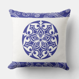 BLAUW TRIBAL CIRCLE Retro Sierkussen