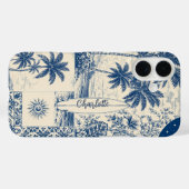 Blauw Tropic Surfboard Case-Mate iPhone Case (Achterkant (horizontaal))
