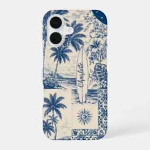 Blauw Tropic Surfboard  iPhone 16 Hoesje