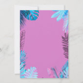 Blauw Tropisch Bladeren Flamingo's Roze Zoet 16 Kaart (Achterkant)