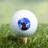 Blauw Tropisch Eiland Zwart Hond Golf Ballen (Insitu Shirt)