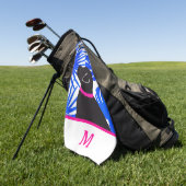 Blauw tropisch eiland zwarte hond golfhanddoek (Groen)