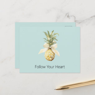 Blauw Tropisch Fruit Ananas Boog Briefkaart