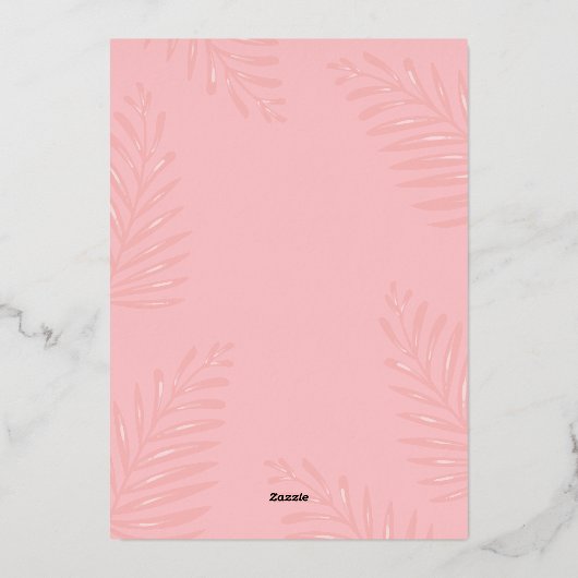 Blauw | Tropisch goud in Aloha Hawaii Folie Uitnodiging (Achterkant)