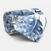 Blauw Tropisch Palm Leaves Summer Island Stropdas (Opgerold)