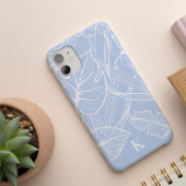 Blauw tropisch palmbladpatroon Case-Mate iPhone case