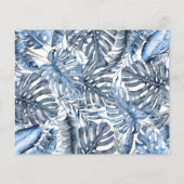 blauw tropisch palms Wedden sparen de datum (Achterkant)