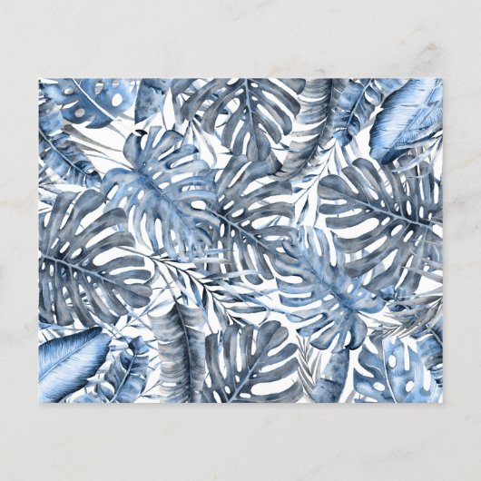 blauw tropisch palms Wedden sparen de datum (Achterkant)