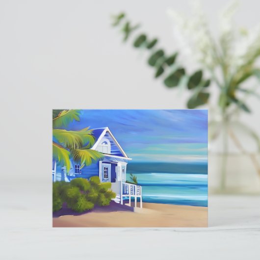  Blauw Tropisch Paradijs | GEZEGDE HALLO Briefkaart (Staand voorkant)