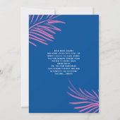 Blauw Tropisch Roze Flamingo 18e Zwembad Verjaarda Kaart (Achterkant)