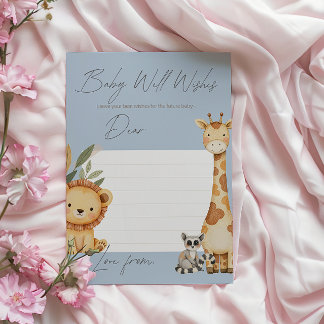Blauw Tropisch Safari Dieren Baby Shower spel