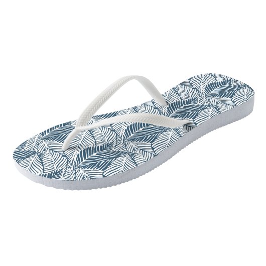 Blauw tropisch teenslippers (Schuin)