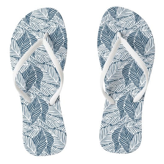 Blauw tropisch teenslippers (Voetbed)