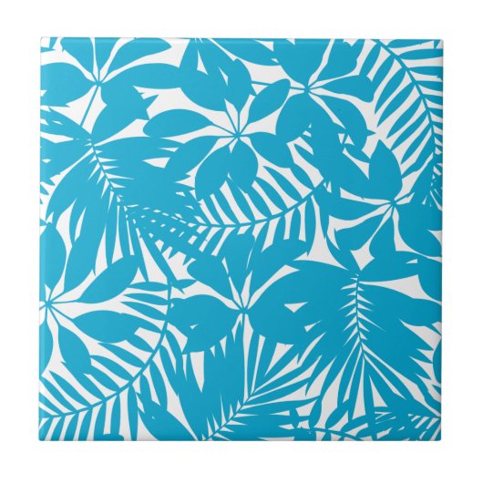 Blauw tropisch tegeltje (Voorkant)