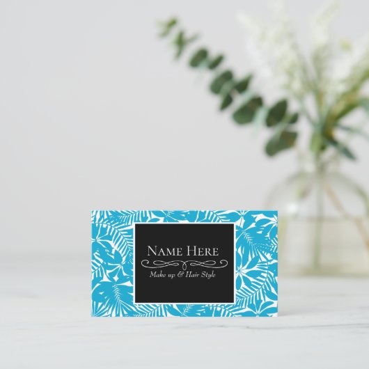 Blauw tropisch visitekaartje (Staand voorkant)