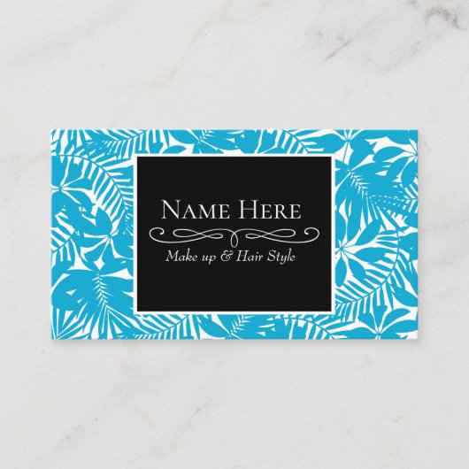Blauw tropisch visitekaartje (Voorkant)