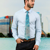 Blauw tropisch water stropdas