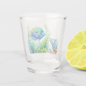 Blauw tropisch zee shotglas shot glas (Achterkant)