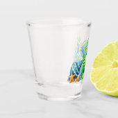 Blauw tropisch zee shotglas shot glas (Links)