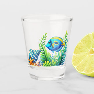 Blauw tropisch zee shotglas shot glas