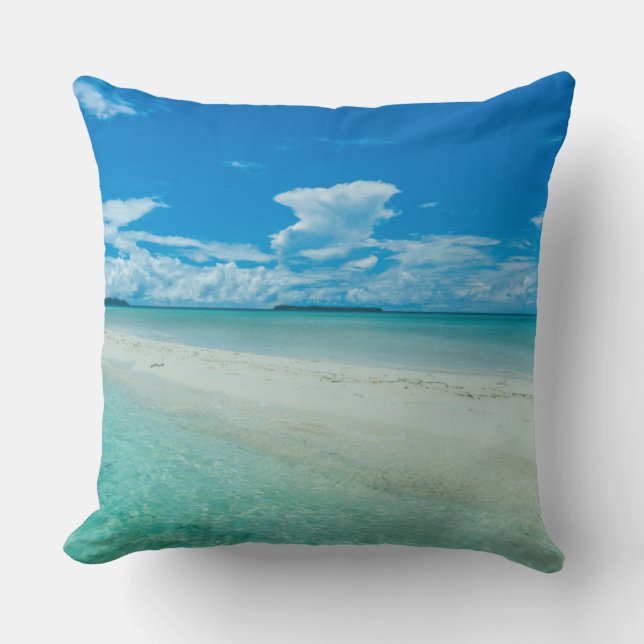 Blauw tropisch zeegezicht, Palau Kussen (Voorkant)