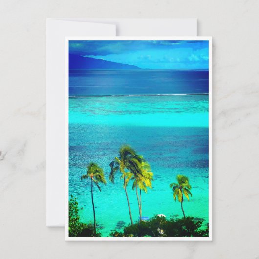 Blauw Tropolische Oceaan Bestemming Trouw Engageme Save The Date (Voorkant)