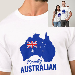 Blauw Trots Australisch, Kaart Vlag Australia Day T-shirt