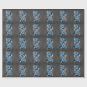 Blauw trouwe vlinderbloemkool cadeaupapier (Vlak)