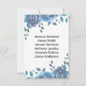 Blauw Trouwerij Tafel Nummer Zitplaats Grafiek Kaart (Achterkant)