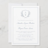 Blauw Trouwfeest met Monogram Kaart (Voorkant)