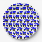 Blauw truckontwerp papieren bordje (Voorkant)
