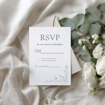 Blauw Tuin Botanische RSVP Kaart