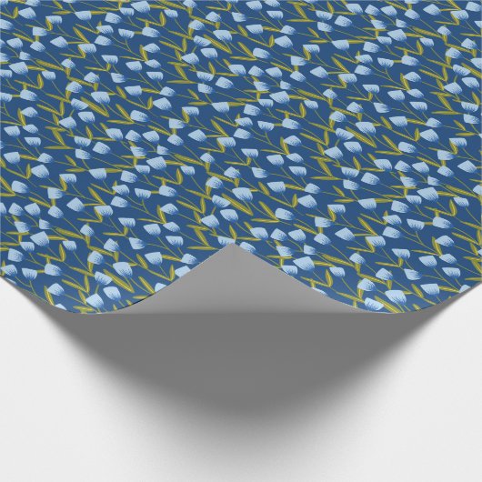 Blauw tulpschotel / ompakken van papier (Hoek)