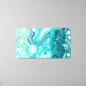 Blauw, turkooise Zee Waves en bubbels Canvas Afdruk (Voorkant)