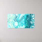 Blauw, turkooise Zee Waves en bubbels Canvas Afdruk (Voorkant)