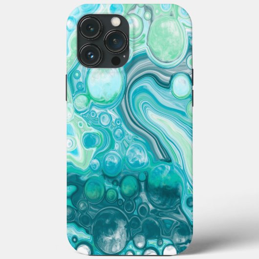 Blauw, turkooise Zee Waves en bubbels Case-Mate iPhone Case (Achterkant)