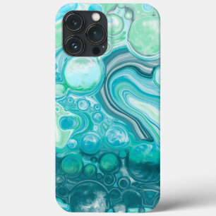 Blauw, turkooise Zee Waves en bubbels Case-Mate iPhone Case