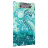 Blauw, turkooise Zee Waves en bubbels Klembord (Rechts)