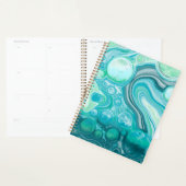 Blauw, turkooise Zee Waves en bubbels Planner (Display)